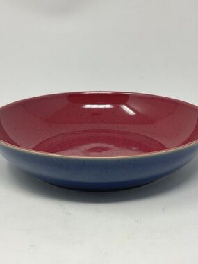 Denby Harlequin (retired) Stoneware Red Blue Individual Pasta Bowl